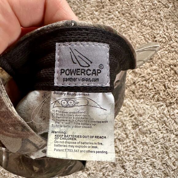 Powercap Hat Camo Logo LED Light Under Brim Realtree Adjustable Baseball Cap - Picture 7 of 7